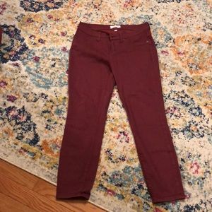 Burgundy skinny jeans